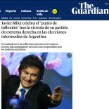 La portada de The Guardian tras la victoria de Javier Milei en las elecciones legislativas. La portada de The Guardian tras la victoria de Javier Milei en las elecciones legislativas.