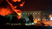 impactante incendio y explosion en una fabrica de pinturas de san luis