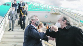 Recepción. Ricardo Alfonsín, embajador argentino en España, recibió ayer a Alberto Fernández en esa escala.&nbsp;