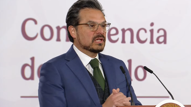 Zoe Robledo en la Mañanera de Claudia Sheinbaum.