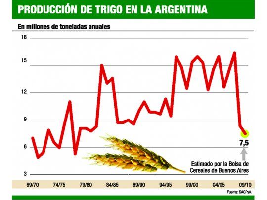 Sólo se cosecharían 7,5 M de t de trigo