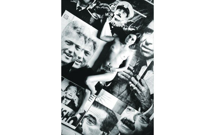 ámbito.com | Liliana Maresca. Una de las fotos-performance que tomó de ella Marcos López entre los rostros de políticos y militares