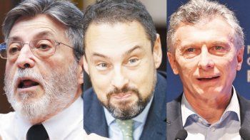 Alberto Abad, Leandro Cuccioli y Mauricio Macri.