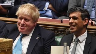 El primer ministro británico, Boris Johnson, y su ministro de Finanzas, Rishi Sunak.