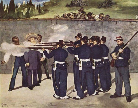The Execution of Emperor Maximilian is a series of paintings that the French painter Édouard Manet produced between 1867 and 1869. They represent the execution by firing squad of Maximilian I, Emperor of Mexico.