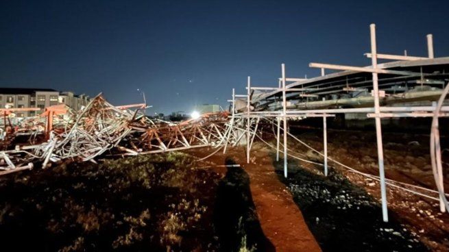 Así quedó la torre de telecomunicaciones impactada por el helicóptero