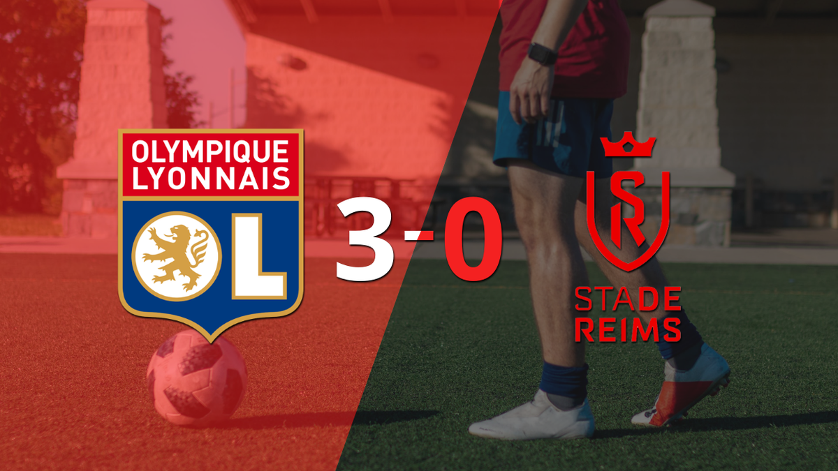 Olympique Lyon was forceful and thrashed Stade de Reims 3-0