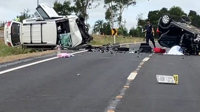 Así quedaron los vehículos que protagonizaron el accidente en Uruguay