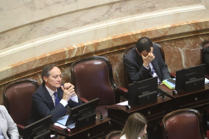 El asiento vac&iacute;o de Edgardo Kueider en la sesi&oacute;n para sancionarlo.