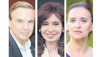 Miguel Pichetto, Cristina de Kirchner y Gabriela Michetti