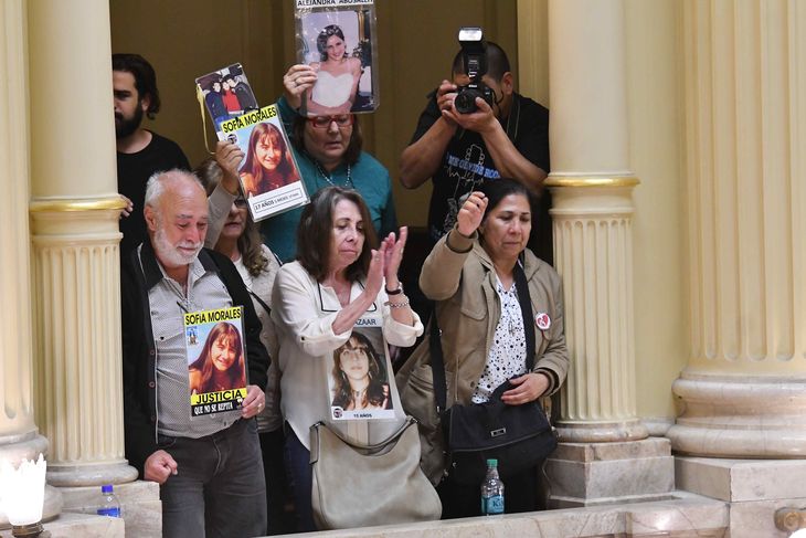 Familiares, amigos y sobrevivientes de Cromañón siguieron el debate en el Senado.