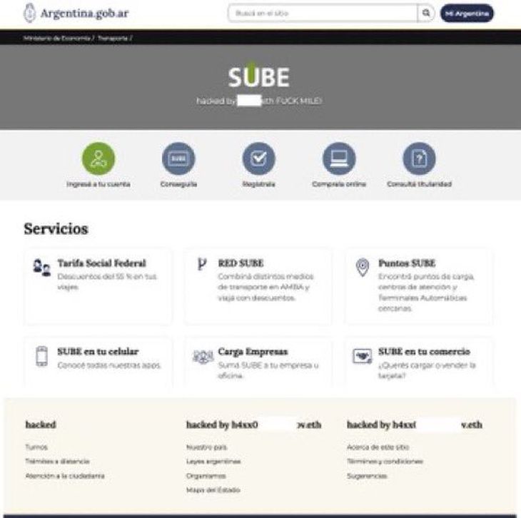 Hackeo al portal de la Tarjeta Sube.
