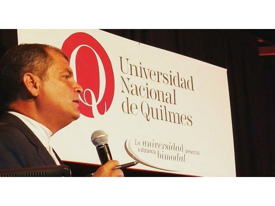Rafael Correa en la Universidad Nacional de Quilmes.