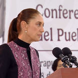 Claudia Sheinbaum en la Mañanera del Pueblo.