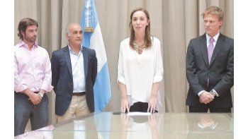 Acompañada por Federico Salvai y el vicegobernador, Daniel Salvador, entre otros, María Eugenia Vidal puso en funciones ayer a Gastón Fossati como titular de la Agencia de  Recaudación.