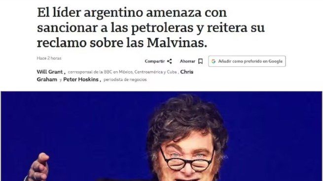 Cómo reaccionaron los medios británicos al discurso de Milei por la soberanía de las Islas Malvinas.