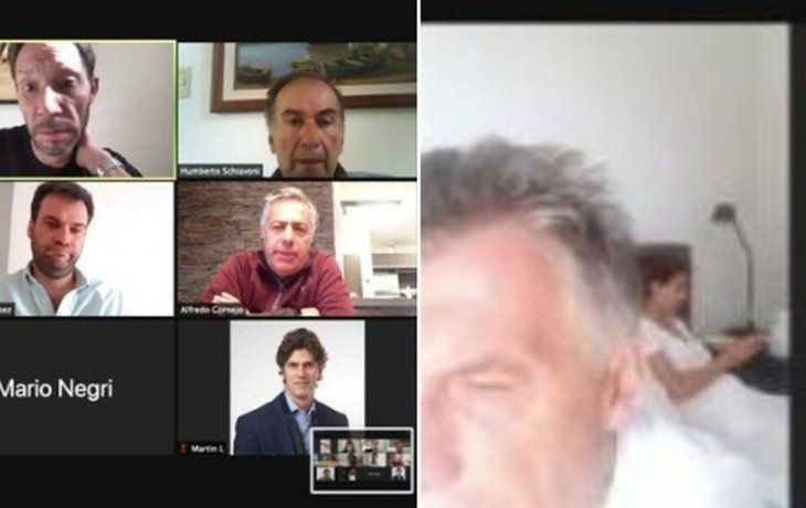 Macri participó desde la cama y en pijama de una cumbre por Zoom de Juntos por el Cambio