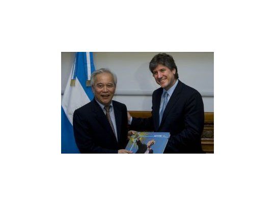 Amado Boudou, recibió en el Senado al vicepresidente de la Conferencia Consultiva Política del Pueblo Chino (CCPPCh), Wang Quinmin.