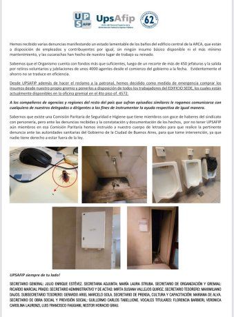 El reclamo de UPS y AEFIP con las fotos del lugar. El reclamo de UPS y AEFIP con las fotos del lugar.