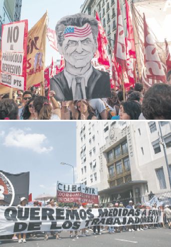 Distintas agrupaciones sindicales, de izquierda y del kirchnerismo, se sumaron a la primera protesta callejera contra el Gobierno de Cambiemos.