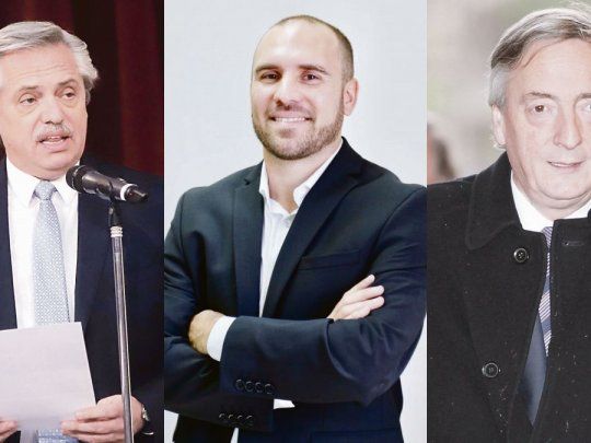 Alberto Fernández,&nbsp;Martín Guzmán y&nbsp;Néstor Kirchner.