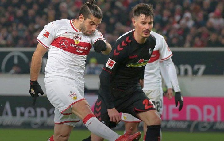Emiliano Insúa marcó el primero de Stuttgart, que no pudo ganar y sigue complicado con el descenso.