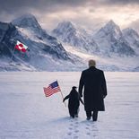 “Hacé las paces con el pingüino”, dice el texto que acompaña a la imagen en la que se ve a Trump caminando junto al animal. “Hacé las paces con el pingüino”, dice el texto que acompaña a la imagen en la que se ve a Trump caminando junto al animal.