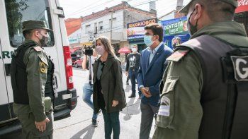 La ministra de Seguridad de la Nación, Sabina Frederic, supervisó, junto con el intendente de La Matanza, Fernando Espinoza, los controles desplegados por la Gendarmería N acional.