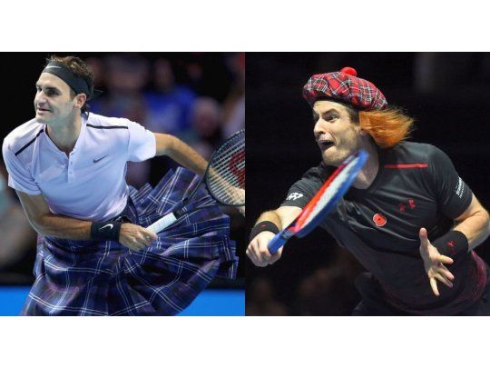 Federer usó el tradicional Kilter escocés y Murray se puso una peluca en uno de los puntos.