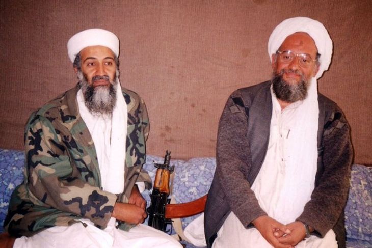Los líderes de Al Qaeda Osama Bin Laden y Ayman al Zawahiri