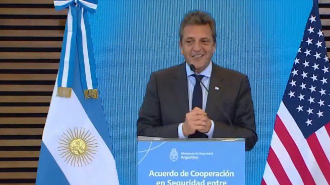 Seguridad: Sergio Massa oficializó un acuerdo de cooperación con los Estados Unidos.