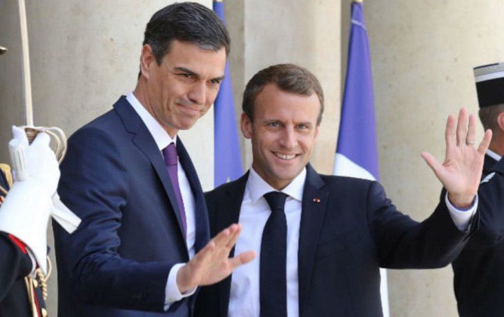 Los presidentes de España y Francia, Pedro Sánchez y Emmanuel Macron.