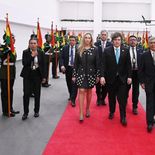 La comitiva argentina, encabezada por los Milei, llegó a Bolivia. La comitiva argentina, encabezada por los Milei, llegó a Bolivia.