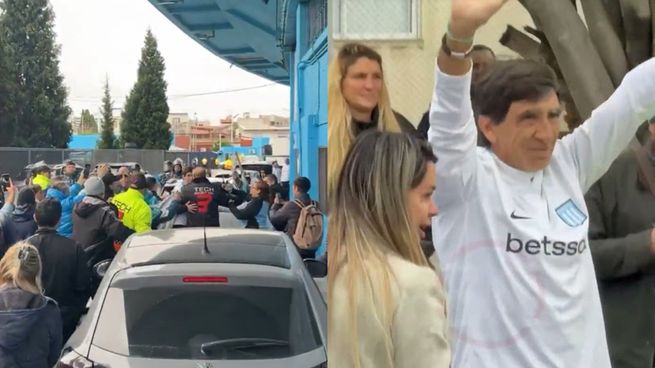 Gustavo Costas recibió el apoyo de cientos de hinchas durante su salida de Racing.