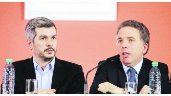 Anuncios. Los hicieron el jefe de Gabinete, Marcos Peña, y el ministro de Hacienda, Nicolás Dujovne.