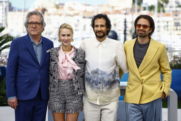 Director Ali Abbasi with cast members Maria Bakalova, Sebastian Stan and Martin Donovan. Director Ali Abbasi with cast members Maria Bakalova, Sebastian Stan and Martin Donovan.