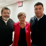 Gerardo Martínez y Cristián Jerónimo (vidrios), hoy co-secretario general de la CGT, se vieron con la titular del fondo, Kristalina Giorgieva el año pasado. Gerardo Martínez y Cristián Jerónimo (vidrios), hoy co-secretario general de la CGT, se vieron con la titular del fondo, Kristalina Giorgieva el año pasado.