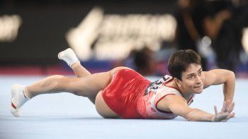 Oksana Chuvositina en el ejercicio de suelo de los Mundiales de Stuttgart, que se disputaron en octubre del a&ntilde;o pasado.&nbsp;