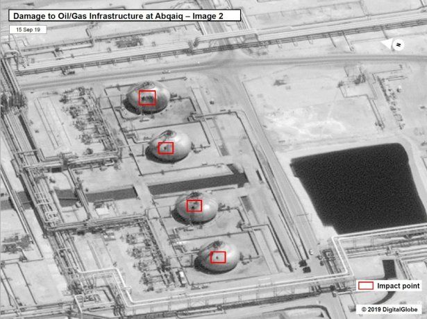 Imágenes satelitales muestran las instalaciones petroleras sauditas atacadas, cuáles fueron impactadas y los daños resultantes.