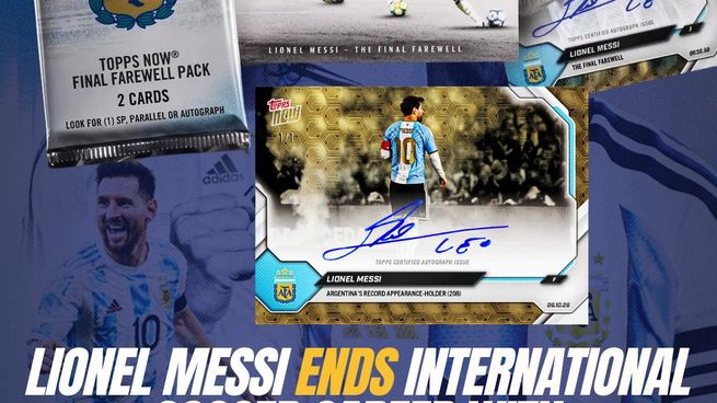 La tarjeta coleccionable que homenajea la despedida de Lionel Messi de la Selección Argentina alcanzó las 664.325 unidades vendidas y se convirtió en la tarjeta Topps NOW más vendida de todos los tiempos.