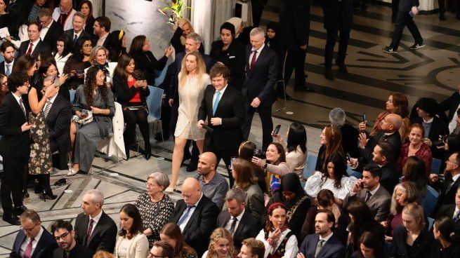 Javier Milei participó de la ceremonia de entrega del Premio Nobel de la Paz. 