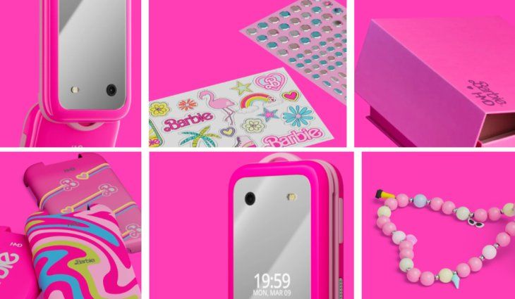 La caja de $129 contiene accesorios para personalizar y diseñar el teléfono Barbie a tu gusto.