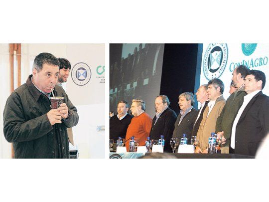 Matea De Angeli, mientras los cuatro dirigentes de la Mesa de Enlace hicieron su acto en la Rural acompañados por los diputados electos que los apoyan en sus reclamos.