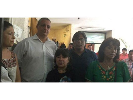 Los dirigentes encabezaron la movilización del día lunes en apoyo a Sala y ayer fueron recibidos por el juez Mercau