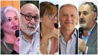 Candidatos: Ana Arias, Abelardo Ferrán, Beatriz Gentile, Andrés Sabella y Alfredo Lazzeretti