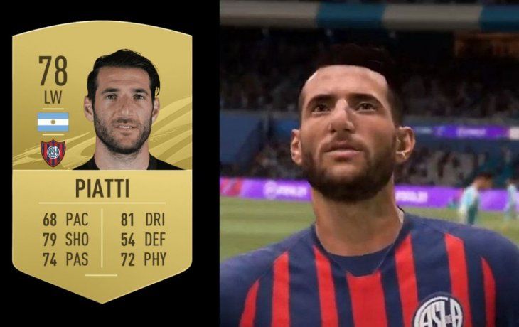 Piatti, con 78 puntos, ocupa el escalón número 13 dentro de los mejores jugadores de la&nbsp;Liga Profesional de Fútbol Argentina en el FIFA 21.