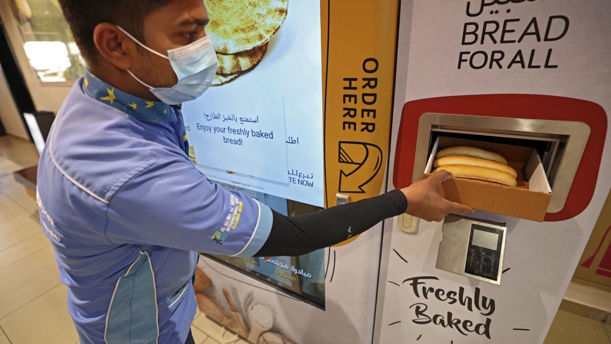 they set up machines that give bread to the poor
