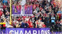 Los Kansas City Chiefs festejan el bicampeonato conseguido en la NFL, deporte cuyos derechos fuero adquiridos ahora por Amazon.