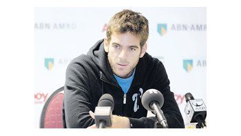 Del Potro, en la conferencia de prensa previa a su debut en el torneo holandés. El tandilense pareció involucrarse para lo que queda de la serie de la Copa Davis.