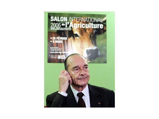 El presidente francés en una exposición agrícola